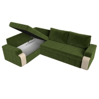 Угловой диван Николь (микровельвет зеленый бежевый) - Изображение 2